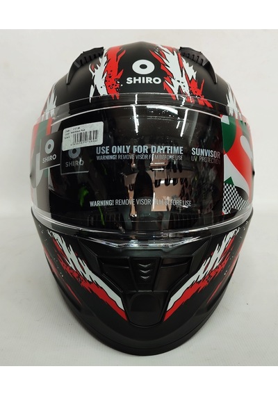 Shiro SH-667 Demon Güneş Vizörlü Kapalı Kask Kırmızı - Siyah