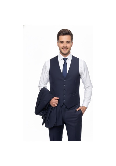 Presto Erkek 6 Drop Yelekli Slim Takım Elbise A.lacivert 581-250 Lacivert