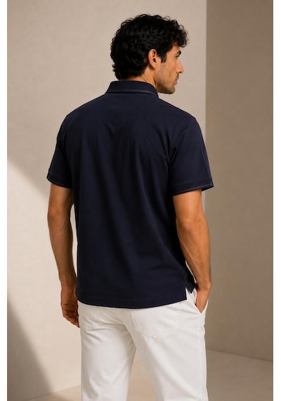Alexandergardi Kısa Kollu Polo Yaka T-shirt Siyah