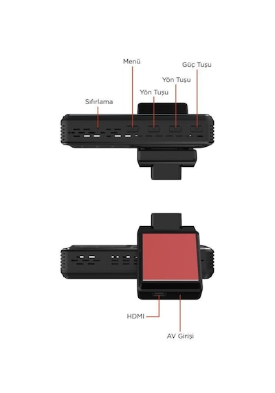 Full Hd 1080p Wi-fi Ön Ve Arka Araç İçi Dokunmatik Kamera