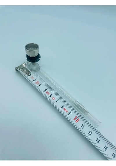 Düz Cam&metal Pipo //12cm-pc45