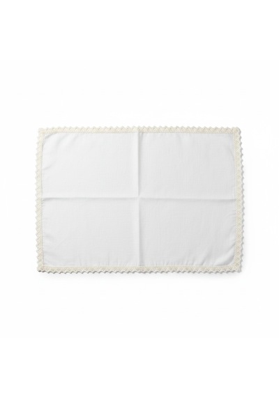 Fabricasa Dantel Kenarlı Keten Amerikan Servis 33x48 Cm Beyaz - Ekru