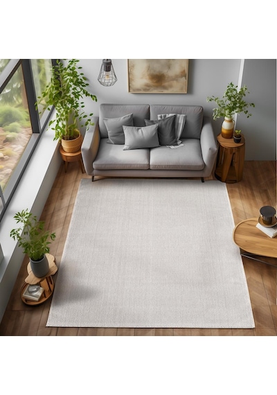 Yumuşak Bukleli Sisal Jüt Salon Oturma Odası Krem Renkli Halı Krem