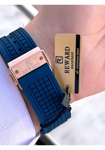 Reward Silikon Kordon Kronometreli Özel Tasarım Kadran 2 Yıl Garantili 5 Atm Erkek Kol Saati Rwd.02 Lacivert