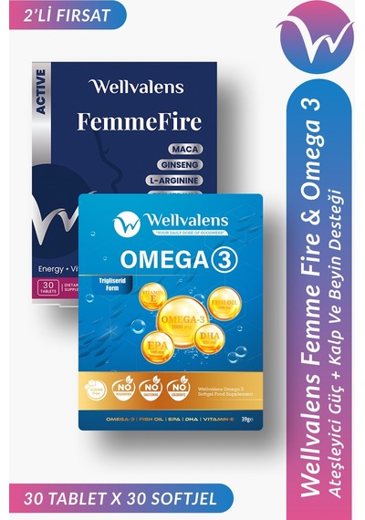 Kadınlara Özel Destek Paketi Omega 3 30 Softjel + Femmefire 30 Tablet
