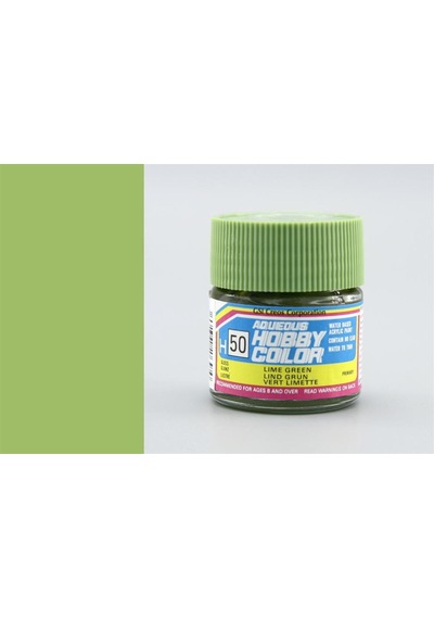 10 Ml. Lime Green Aqueous Serisi Maket Boyası, Mr.hobby H050 Standart