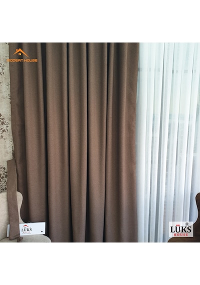 Lüks Açık Kahvererengi Blackout Keten Karartma Pilesiz Fon Perde Kahverengi Lüks Açık Kahvererengi Blackout Keten Karartma Pilesiz Fon Perde Kahverengi