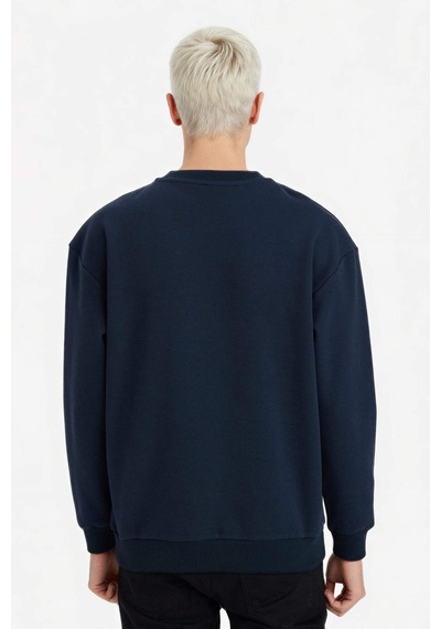 Defacto Boxy Fit Pike Sweatshirt E1519ax26spnv64 Lacivert-nv64