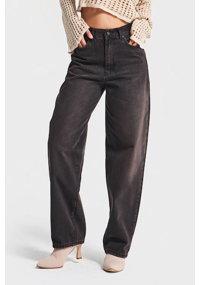 Itsbasic Kadın Koyu Kot Rengi Cindy 2w5-62 Skater Fit Bol Kesim İç Boy 83cm Denim Jean
