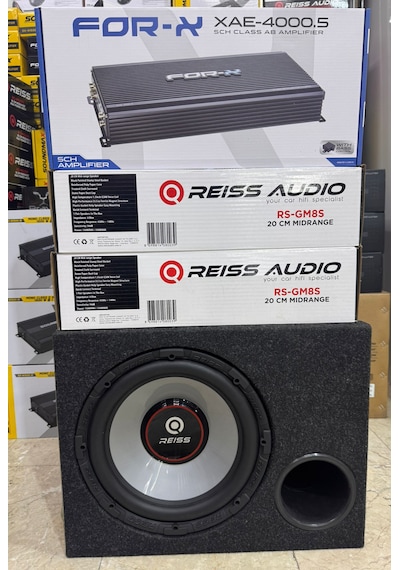 Rs-ux12 30cm Bass Rs-gm8s 20cm İki Takım Midrange Xae-4000.5 5 Kanallı Anfi