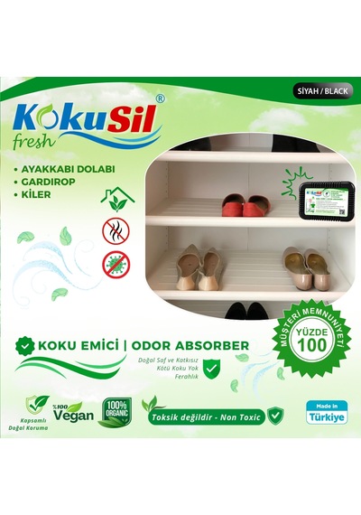 Kokusil Ayakkabı Dolabı, Gardırop Koku Giderici Ve Koku Emici Siyah