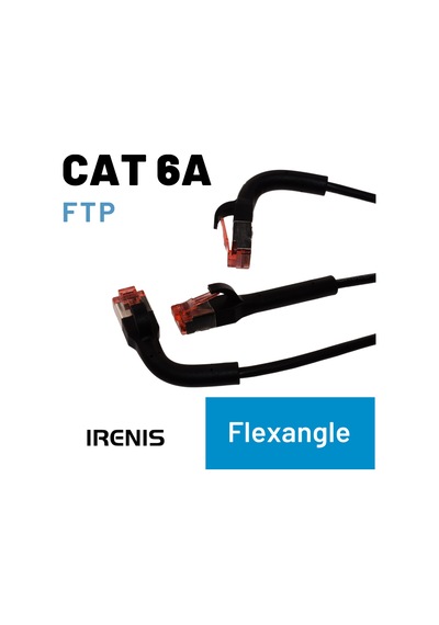 Irenıs 1 Metre Siyah Cat6a U/ftp 90 Bükülebilir Kablo