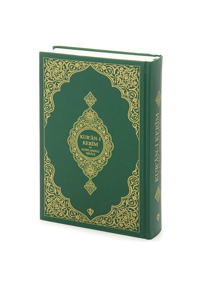 Kuran-ı Kerim Ve Açıklamalı Karşılıklı Meali Orta Boy Sıvama Cilt Yeşil