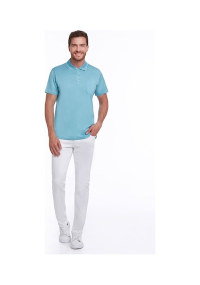 Hatemoğlu Turkuaz Regular Fit %100 Pamuk Basic Polo Yaka Tişört-Turkuaz