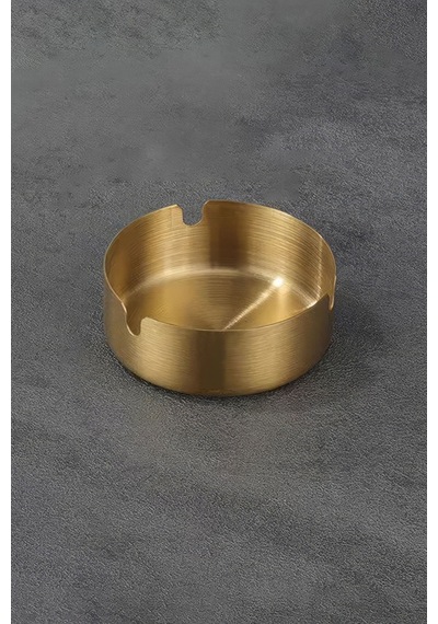 50 Adet Çelik Gold 8 Cm Kafe Restaurant Lokanta Yuvarlak Kül Tablası Küllük