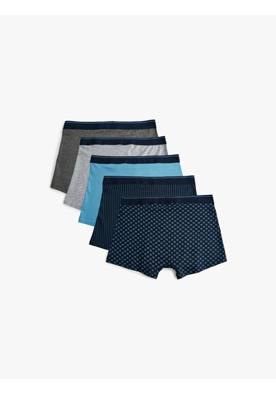 Koton 5'li Boxer Seti Çok Renkli Pamuklu Lacivert 5wlm90013mk Lacivert