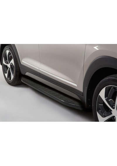 Omsa Line Chery Tiggo 7 Pro Yan Basamak 2023 Sonrası Blackline Mat Siyah Alüminyum Alınlı Yan Koruma Basamak