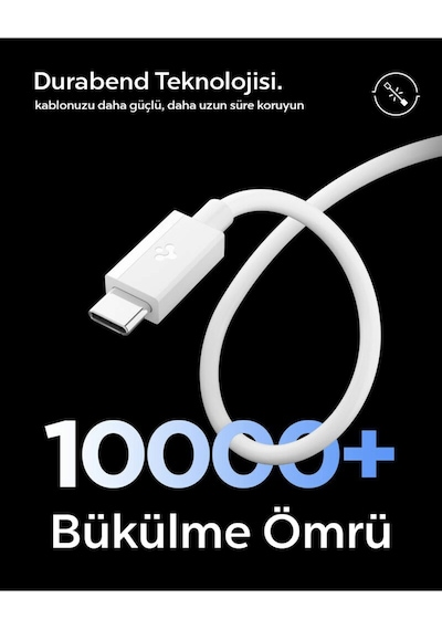 Spigen Essential 2m Usb-c To Usb-c 60w Kablo Aca08719 Beyaz