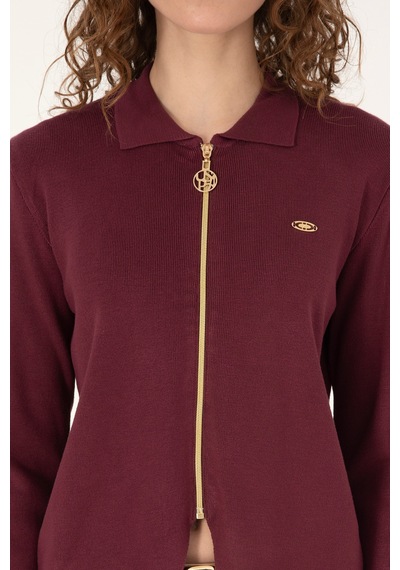 U.S. Polo Assn. U.s. Polo Assn. Kadın Plum Hırka Triko 50317375-vr177 New Plum