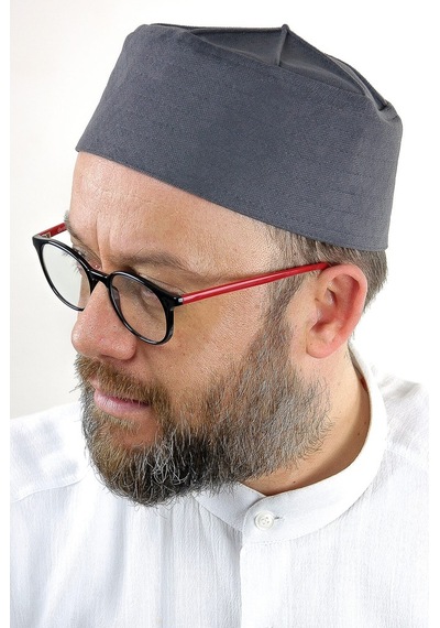 Kubbeli Sert Kalıp Takke - Gri
