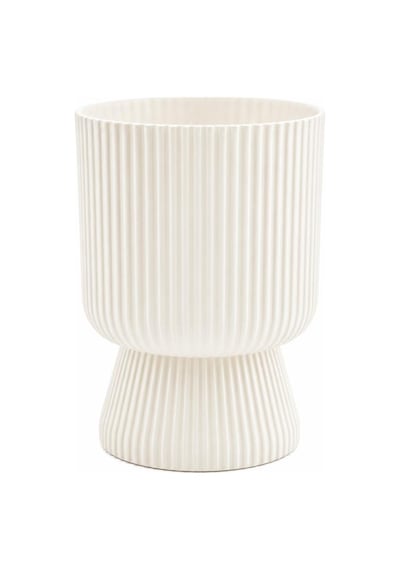 Omnipazar So-ltsa02 Lotus Ayaklı Plastik Vazo Çiçek Saksı 5 Litre No: 2 Beyaz