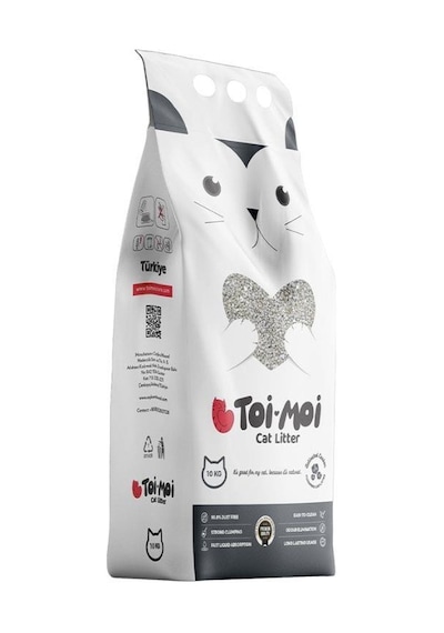 Toi Moi Aktif Karbonlu İnce Taneli Topaklanan Bentonit Kedi Kumu 10 Lt