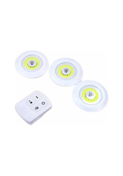 Hubrendy Kargo Dolap Işığı Mutfak Rafı Işığı Uzaktan Kumandalı 3 Lü Spot Led Lamba 479810