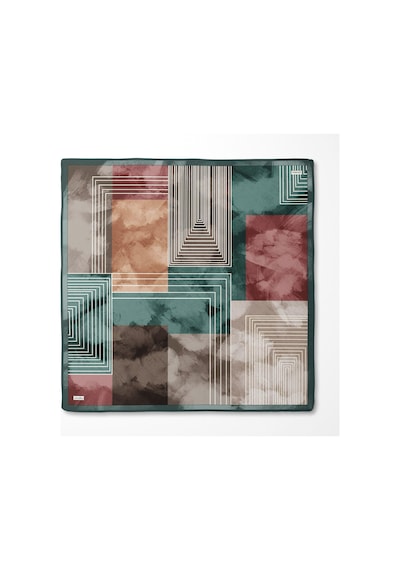 Levidor Geometrik Desen Twill İpek Eşarp-0941 Zümrüt
