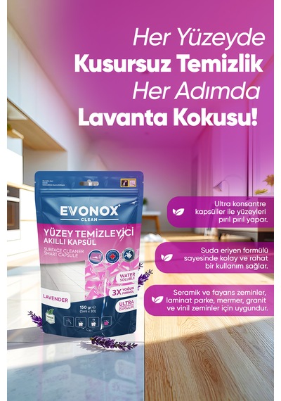 Clean Yüzey Temizleyici Akıllı Kapsül Lavanta Kokulu Tekli
