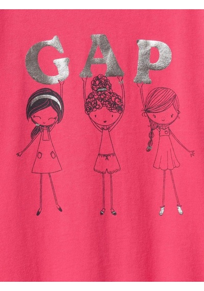 Gap Kız Bebek Grafik T-shirt Fuşya-6036 Fuşya