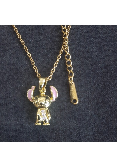 Stainless Steel Stitch Çelik Kolye Gold