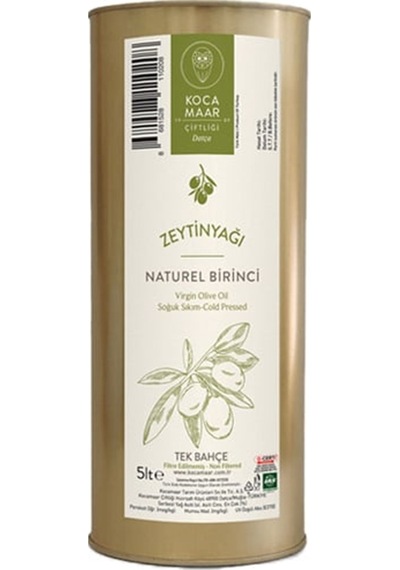 Kocamaar Çiftliği Erken Hasat Soğuk Sıkım Naturel Birinci Zeytinyağı 5 L