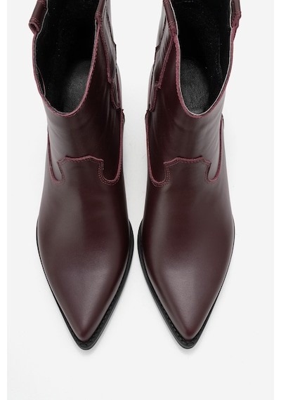 Luvishoes Luvi Shoes Elıa Bordo Cilt Hakiki Deri Kadın Western Bot Bordo