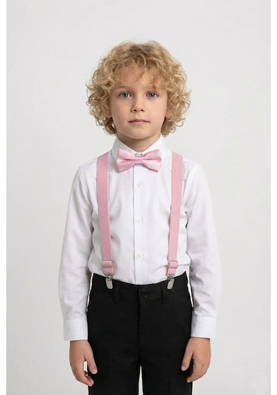 Mnk Baby & Kids Beyaz Gömlekli Erkek Çocuk Takım M00787 Pembe