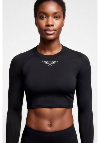Premium Gotik Model 8 Siyah Uzun Kol Compression Kadın Crop T-shirt Spor Büstiyer Bluz Yoga Pilates Siyah Premium Gotik Model 8 Siyah Uzun Kol Compression Kadın Crop T-shirt Spor Büstiyer Bluz Yoga Pilates Siyah