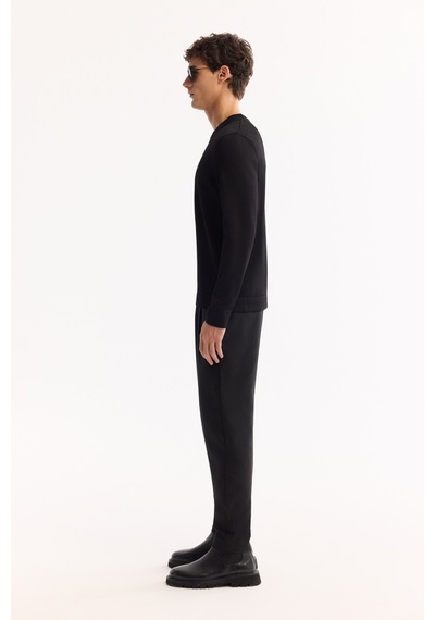 Avva Erkek Siyah Bisiklet Yaka Rayon Tüylenmeyen Regular Fit Triko Kazak A52y5001