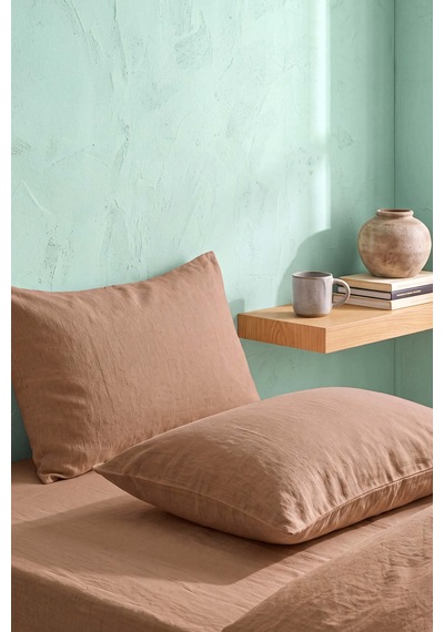 Açık Kahverengi %100 Pamuklu 2'li Yastık Kılıfı 50x70 Cm