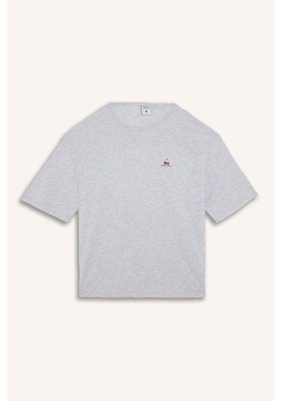 Defacto Boxy Fıt Kısa Kollu 2li Şortlu Pijama Takımı I0666ax26hsgr100 Gri-gr100