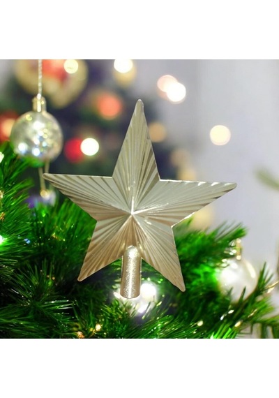 Vıp Deluxe Gold Yılbaşı Çam Ağacı Tepe Yıldızı Gold Noel Ağacı Tepe Yıldızı Gold Altın 20 Cm Yıldız