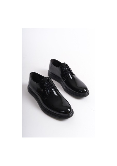 Mubiano Mbrgn88-s Siyah Erkek Rugan Bağcıklı Loafer Siyah