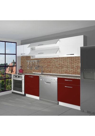 Decoraktiv Elite 220 Mdf Hazır Mutfak Dolabı - Tezgah Dahil - Bordo Beyaz Beyaz - Kırmızı Decoraktiv Elite 220 Mdf Hazır Mutfak Dolabı - Tezgah Dahil - Bordo Beyaz Beyaz - Kırmızı