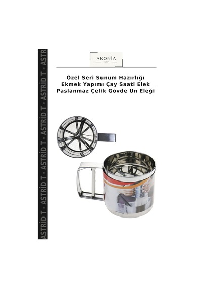 Özel Seri Sunum Hazırlığı Ekmek Yapımı Çay Saati Elek Paslanmaz Çelik Gövde Un Eleği Çok Renkli