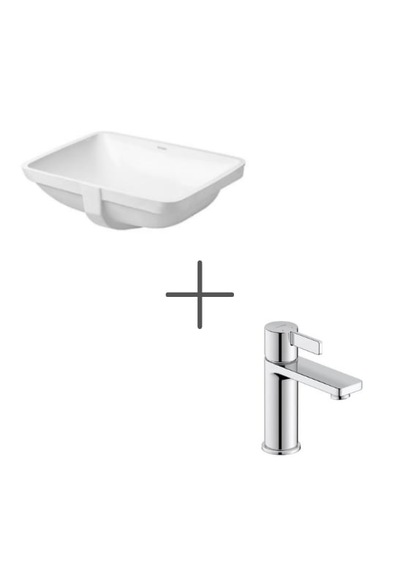 Duravit Starck3 49 Cm Tezgahaltı Lavabo Ve D-neo Lavabo Bataryası