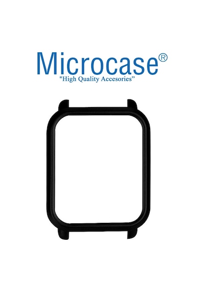 Microcase Amazfit Bip Lite Sert Rubber Çerçeve Koruma Kılıf Siyah
