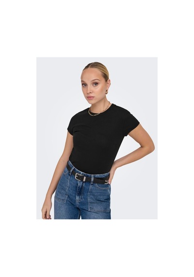 Only Onlelına S/s O-neck Short Top Jrs Noos Kadın Siyah Bluz - 15320229 Siyah