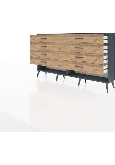 Arges Konsol 8 Çekmeceli 176x30x99 Antrasit-antrasit/çam Antrasit-antrasit/çam Arges Konsol 8 Çekmeceli 176x30x99 Antrasit-antrasit/çam Antrasit-antrasit/çam