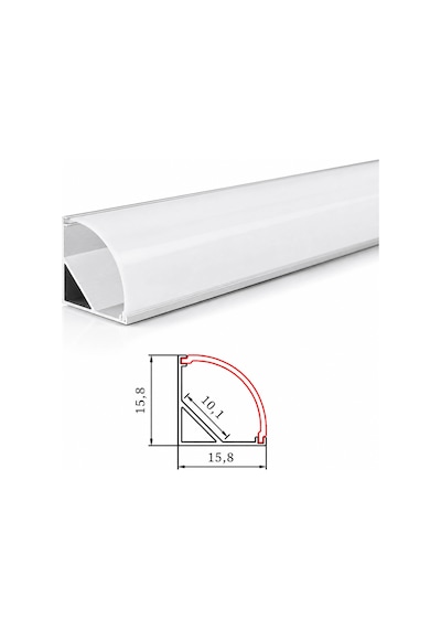 Köşe Led Profil Kanal Alüminyum 1mt. Sıva Üstü Eloksallı 18x18mm Opak Şeffaf Pleksi Kapaklı Yan Kapak Tutucu Şerit Aydınlatma 8987 86223079