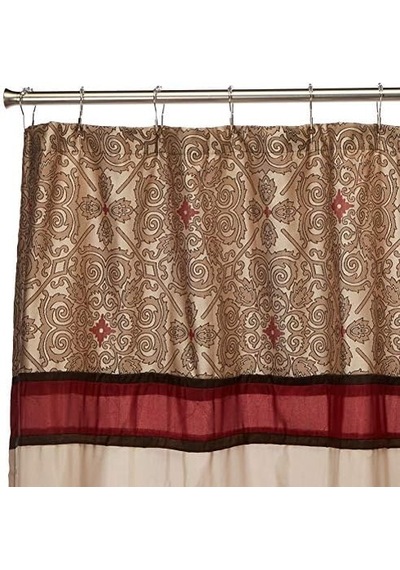 Donovan Bestickt Vorhang Für Die Dusche Rot 182,9 X 182,9 Cm 6998