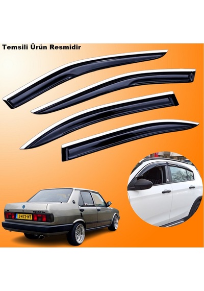 Fiat Tofaş Krom Cam Rüzgarlığı Abs Nikelajlı Krom Mügen Cam Rüzgarlığı Tüm 131 Kasalara Uyumlu 4 Parça