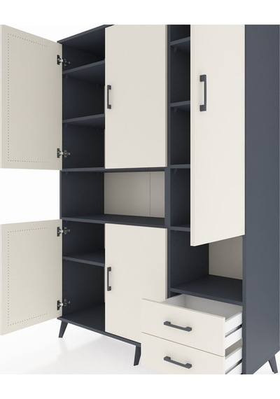 Hyperion Dolap 10 Raflı 2 Çekmeceli 5 Kapaklı 132x44x195 Antrasit-aytaşı/aytaşı Aytası/aytası Hyperion Dolap 10 Raflı 2 Çekmeceli 5 Kapaklı 132x44x195 Antrasit-aytaşı/aytaşı Aytası/aytası